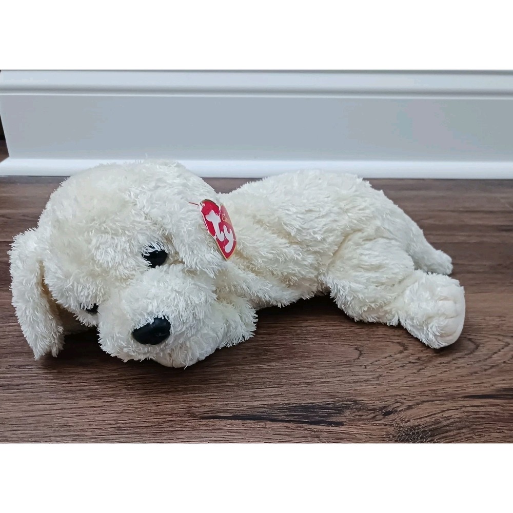 Tidbit Ty Classics Puppy Dog Plush Retriever Doodle Cream Ivory 2001 Tyhair